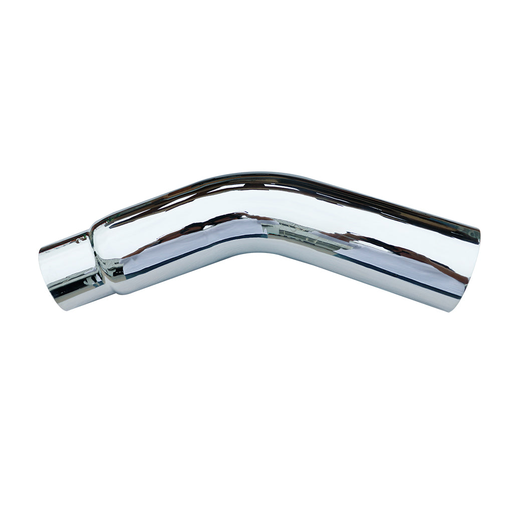 Steel Chromed Exhaust Elbow Tip 4'' Inlet to 5” Outlet 45 Degree