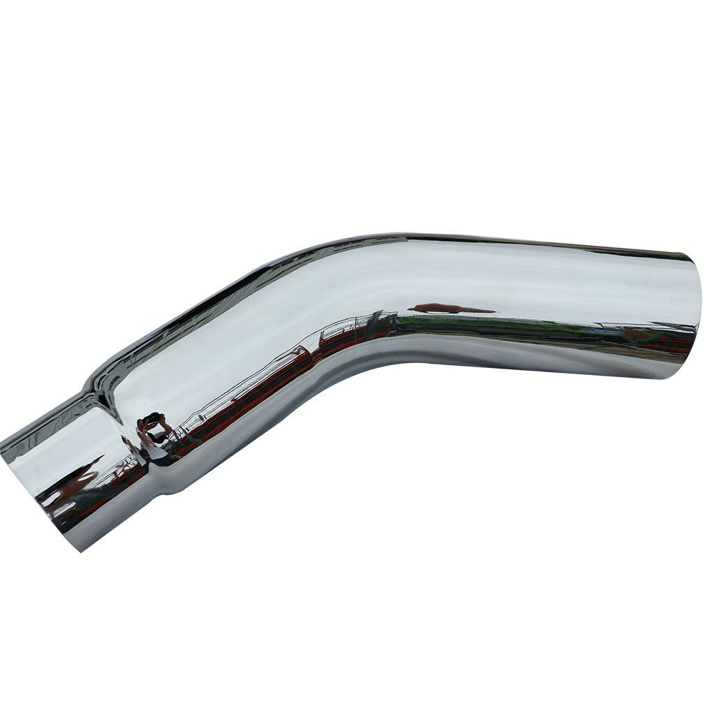 Steel Chromed Exhaust Elbow Tip 5'' Inlet to 6” Outlet 45 Degree