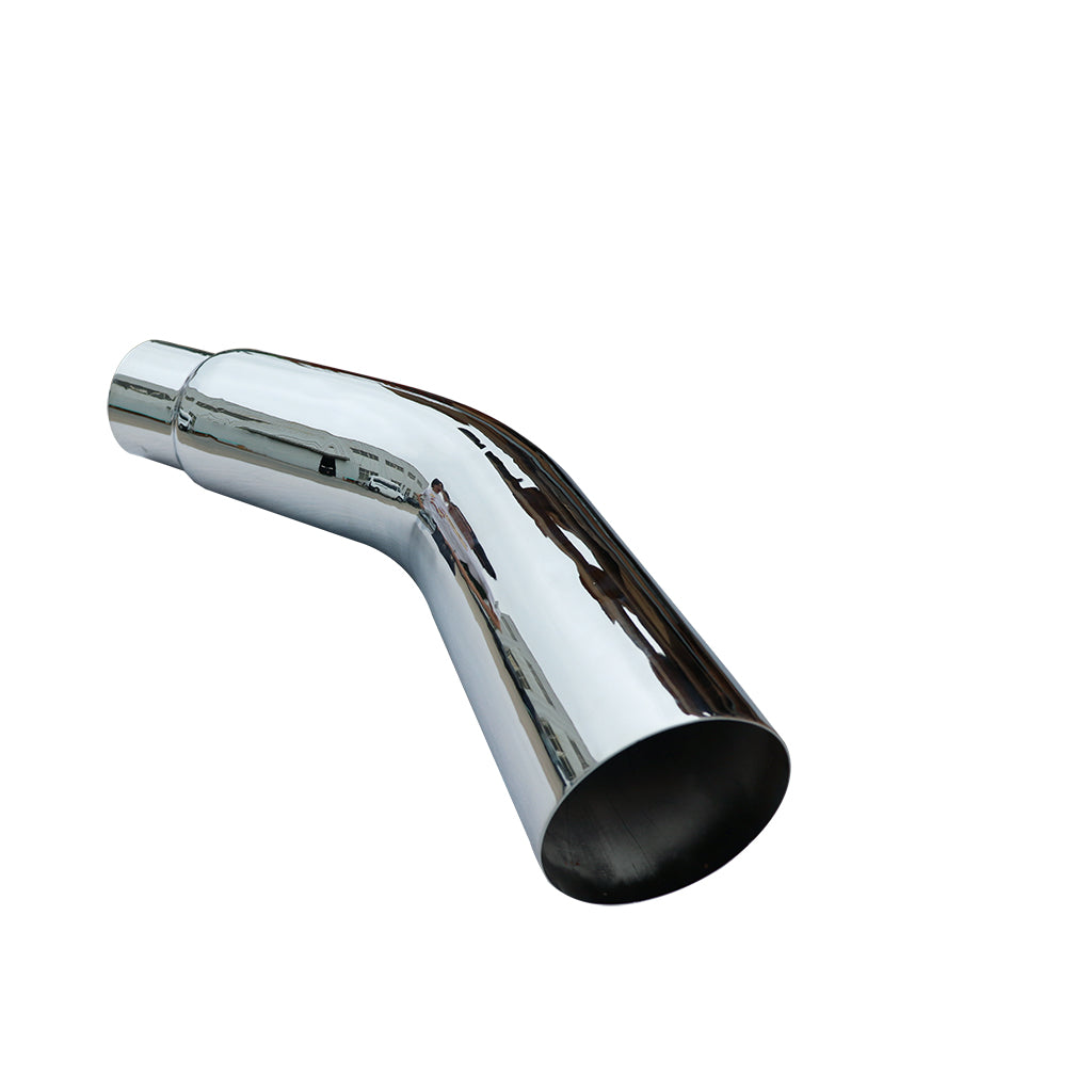 Steel Chromed Exhaust Elbow Tip 5'' Inlet to 6” Outlet 45 Degree